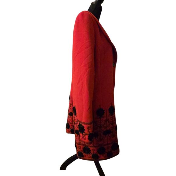 Peter Nygard Floral Dark Academia Jacket Coat Heavy Red Size 14 Whimsigoth - Picture 4 of 10